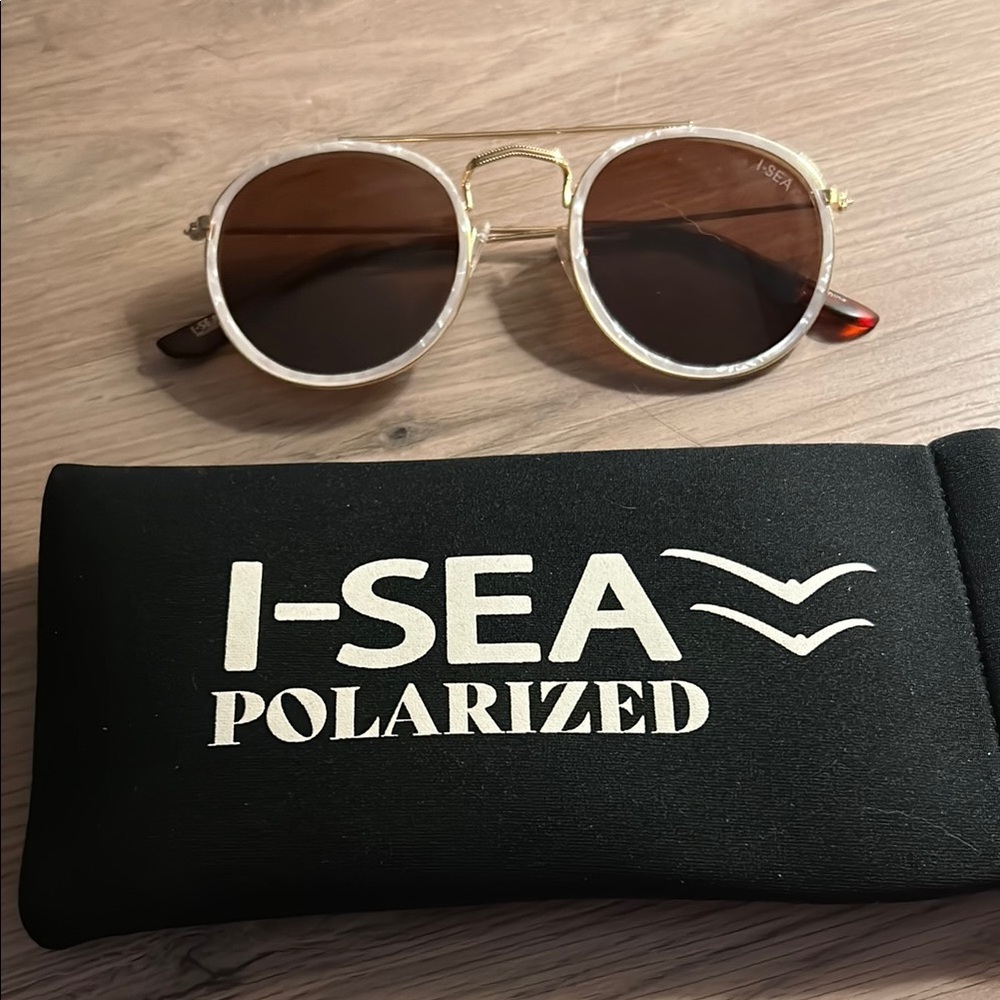 Polarized Sunglasses with Gold Frame - worn once!